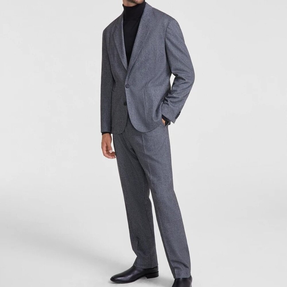 Hugo by Hugo Boss Mens‎ 2-pc suit Gray Modern-Fit Patch Pocket Jacket Size 38R